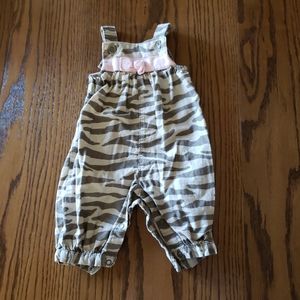 Carters Zebra Print Overalls 0-3 Months EUC
